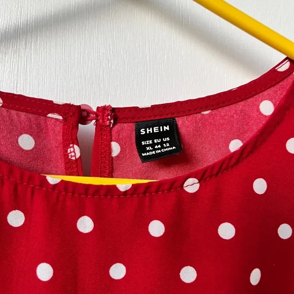 SHEIN LUNE Polka Dot Ruffle Hem Dress - Picture 2 of 5